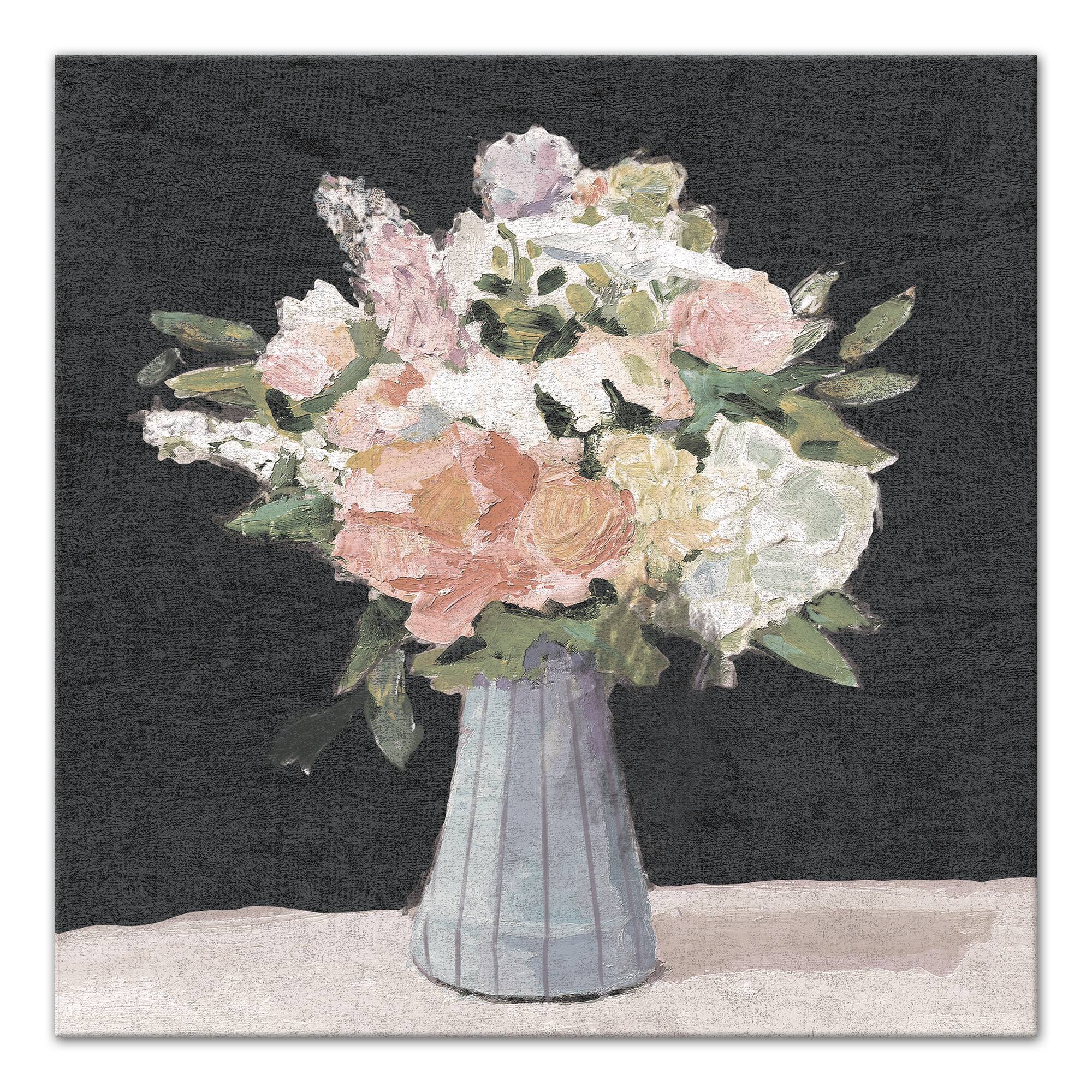 Watercolor Vintage Florals 20" x 20" Canvas Wall Art